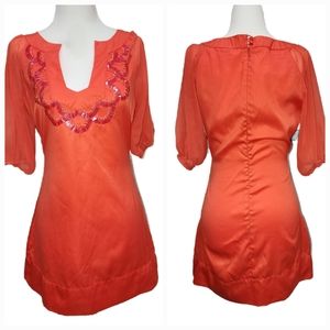 Size S Arden B Orange Tunic Dress with Sequin Embellishments